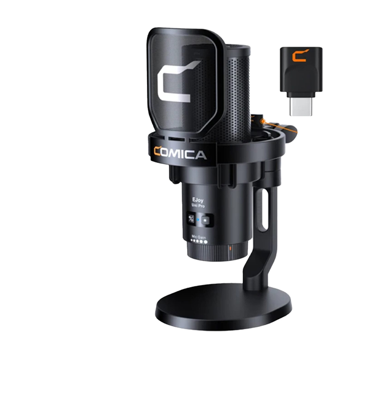 Comica-Podmic-with-mini-tripod